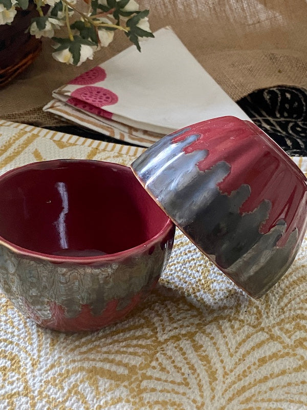 Conrad Red Handmade Ceramic Tray & Bowl Set