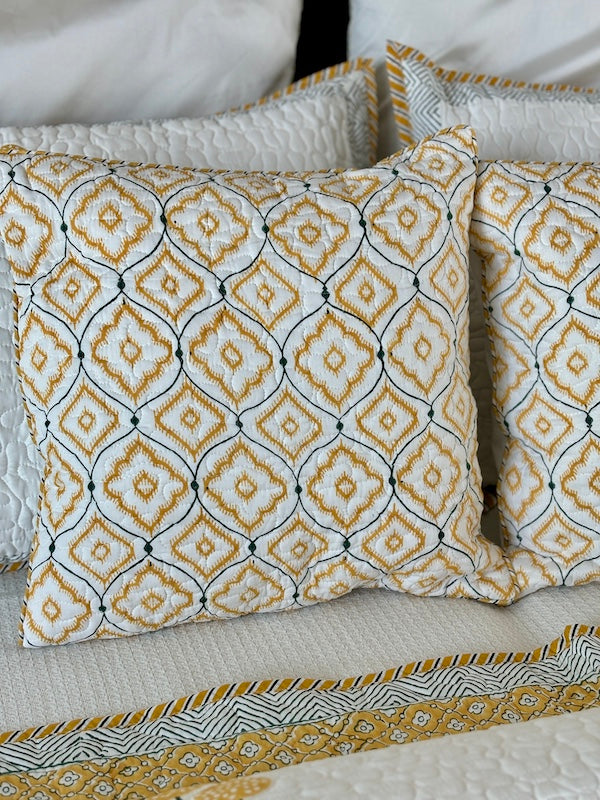 Adab Cotton Quilted Set Of 2 Cushion Cover