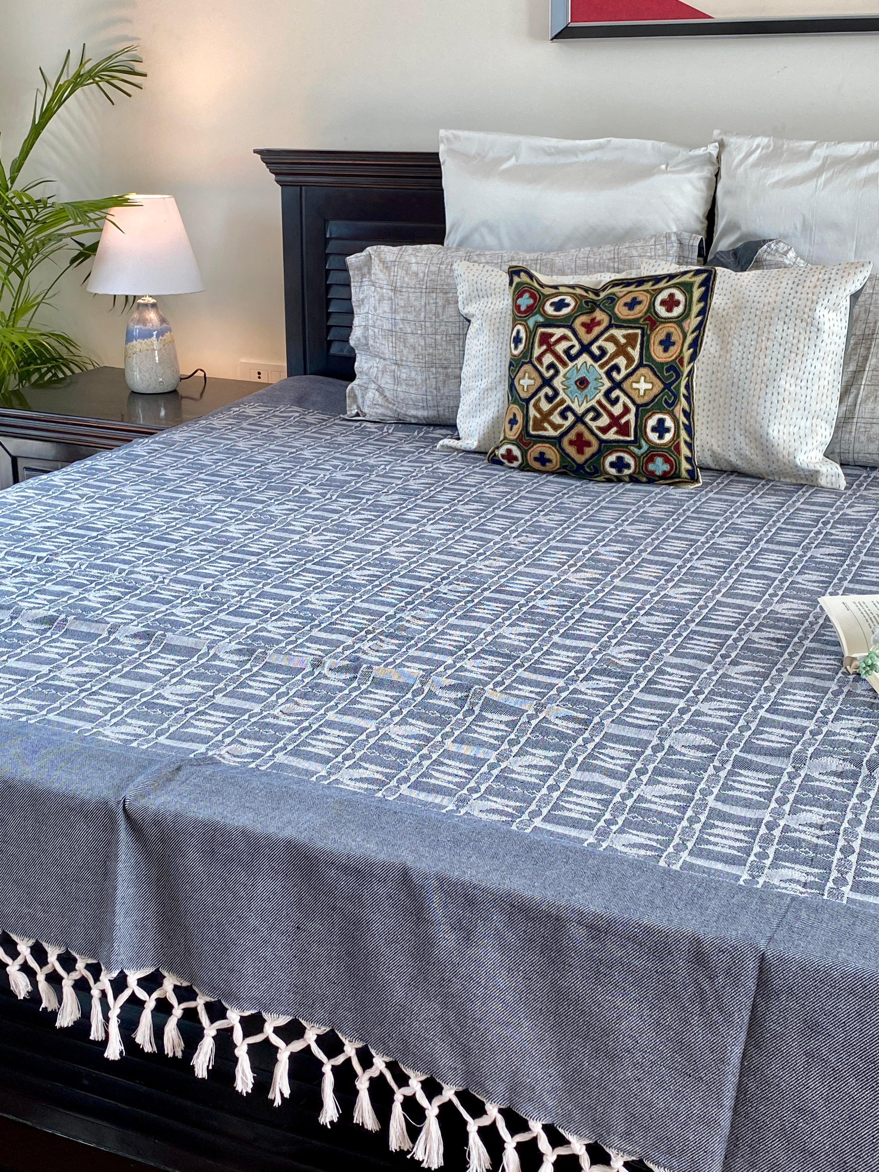 Icy Amaze Cotton Hand Woven Bedspread