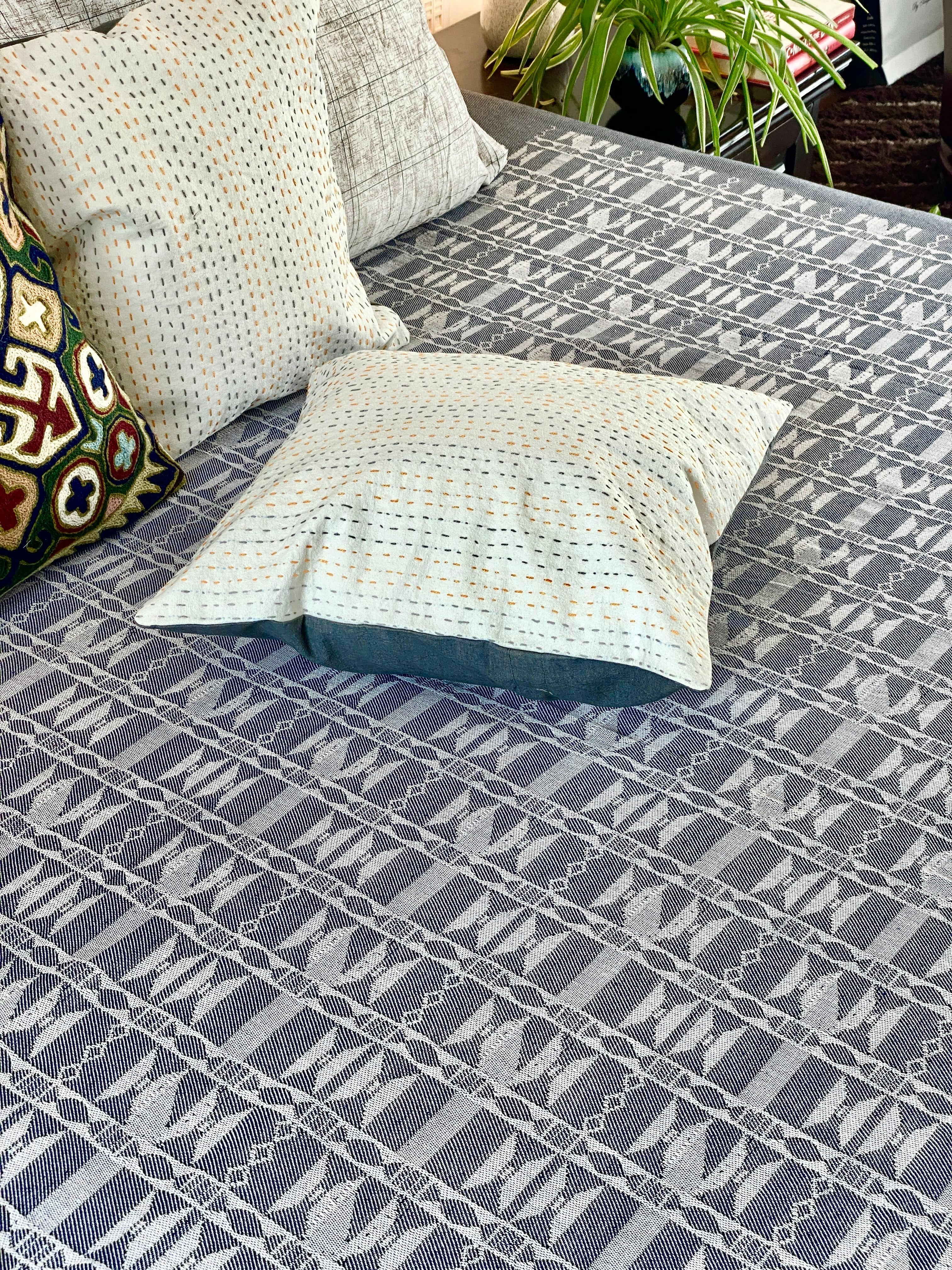 Icy Amaze Cotton Hand Woven Bedspread