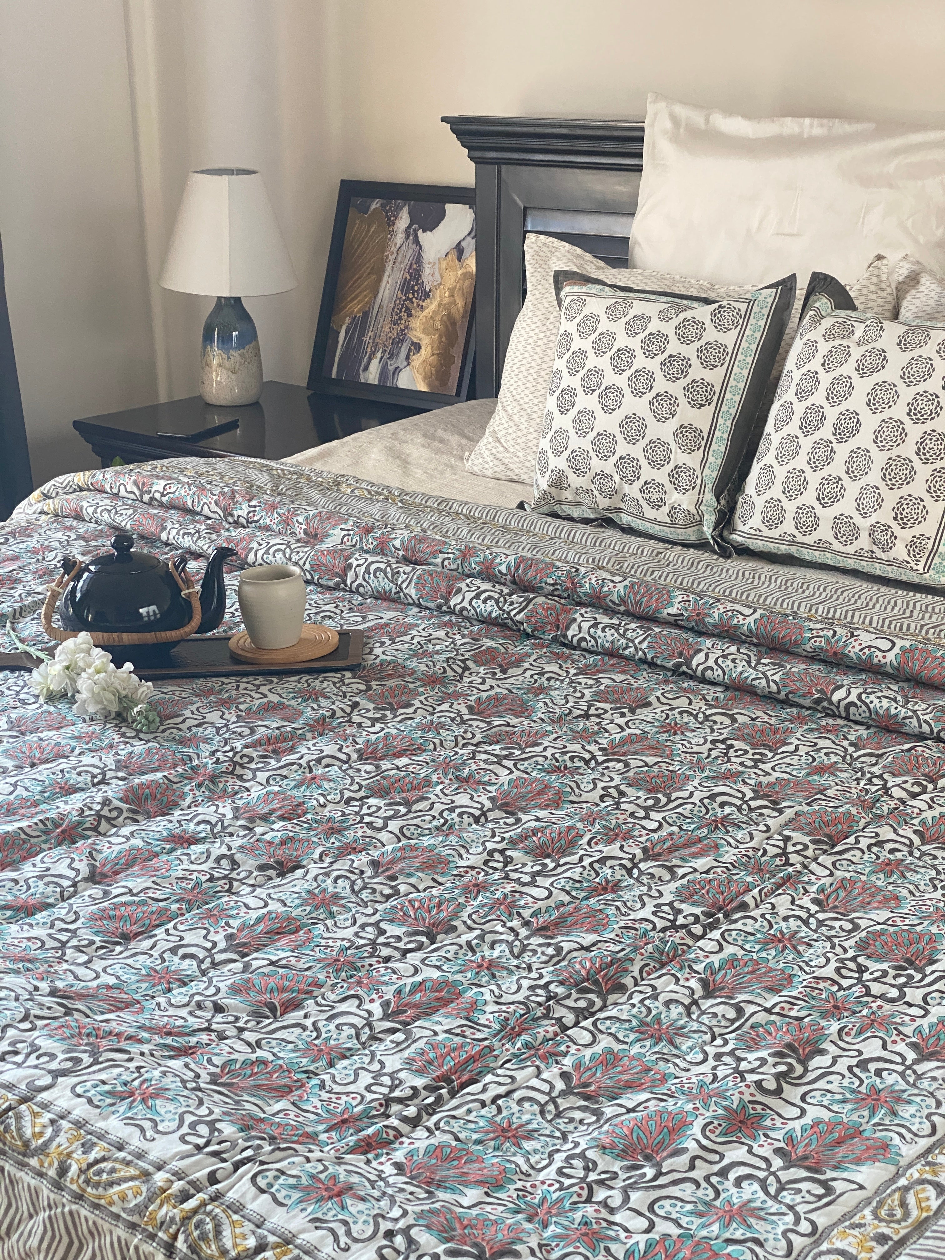 Olivia Cotton Filled Reversible Quilt