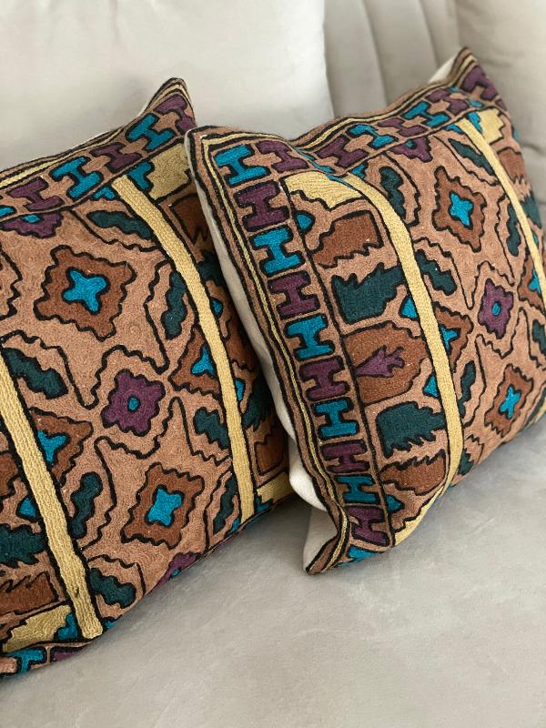 Abir Crewel Embroidery Cushion Cover