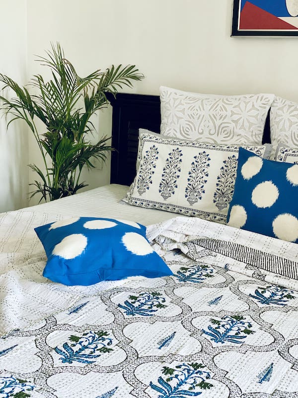 Dazzling Kantha Stitch Cotton Bedspread