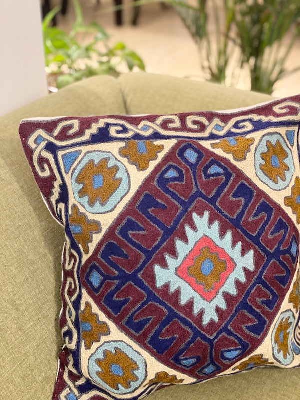 Shiza Crewel Embroidery Cushion Cover