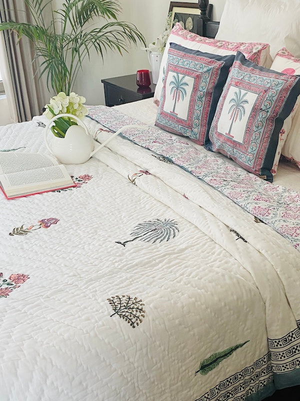 Melody Of Nature Cotton Filled Reversible Quilt