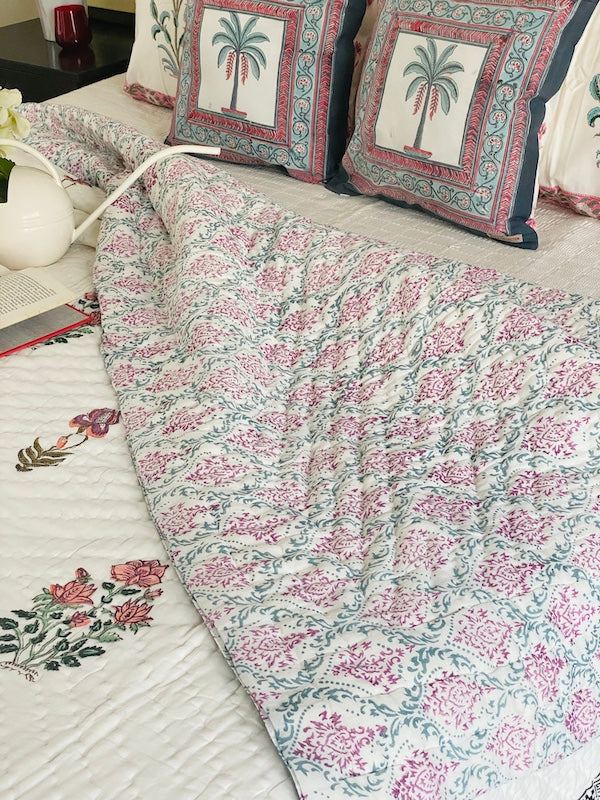 Melody Of Nature Cotton Filled Reversible Quilt