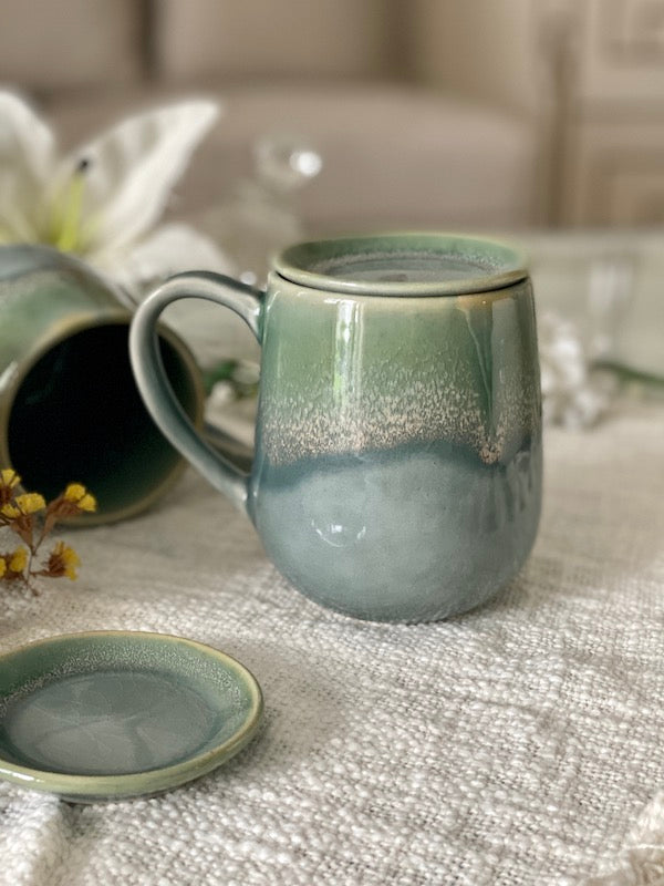 Silas Ceramic Mug With Lid Set Of 2