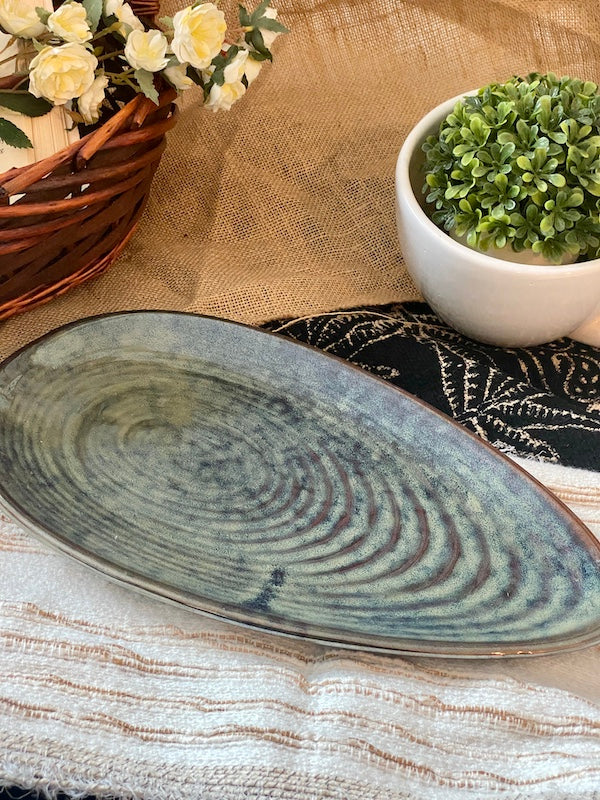 Casper Green Ceramic Serving Platter