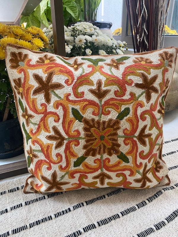 Afsa Crewel Embroidery Cushion Cover