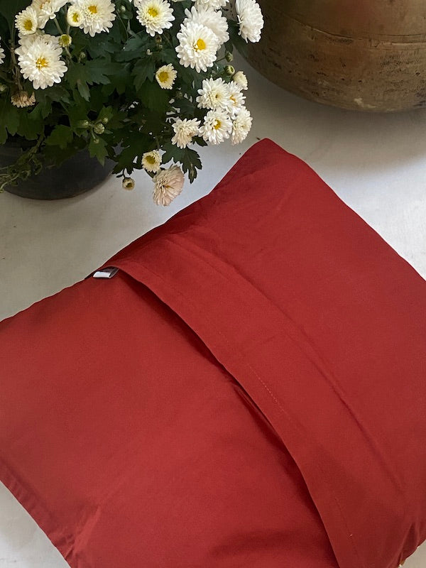 Olivia Red Hand Block Print Cushion Cover