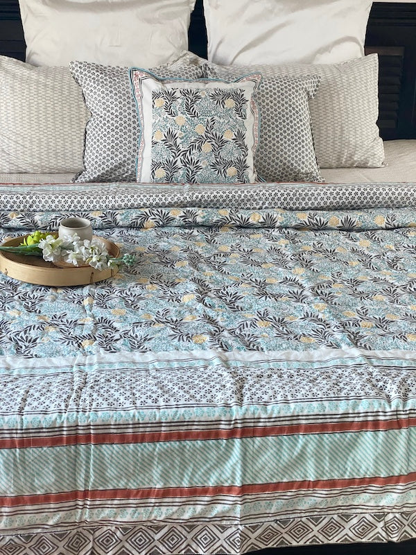 Olivia Cotton Filled Reversible Quilt