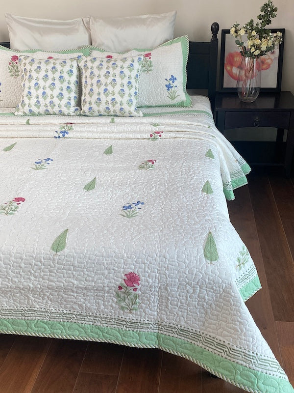 Mughal Beauty Cotton Quilted Bedcover