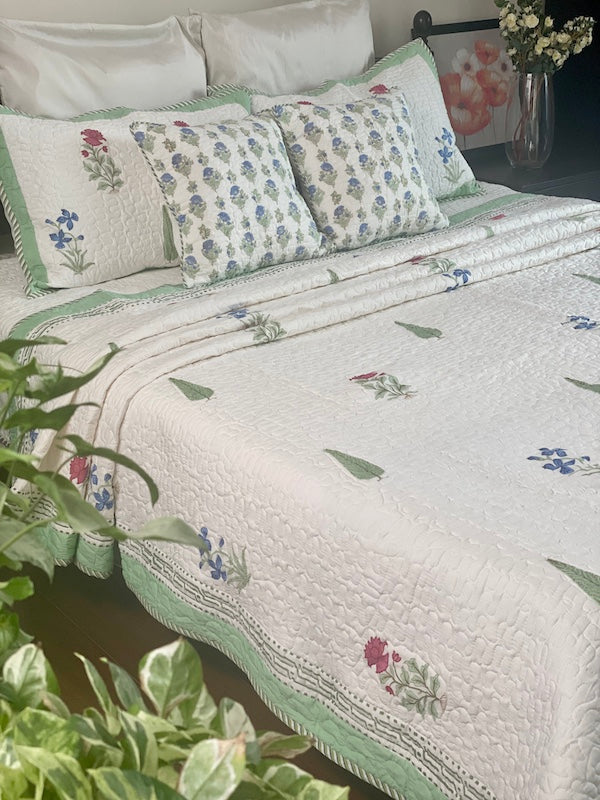 Mughal Beauty Cotton Quilted Bedcover