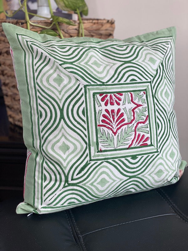 Molly Hand Block Printed Cotton Cushion Cover