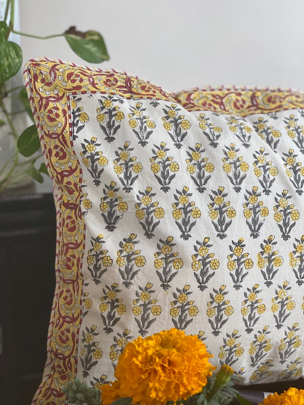 Cool And Collected Hand Block Print Cushion Cover