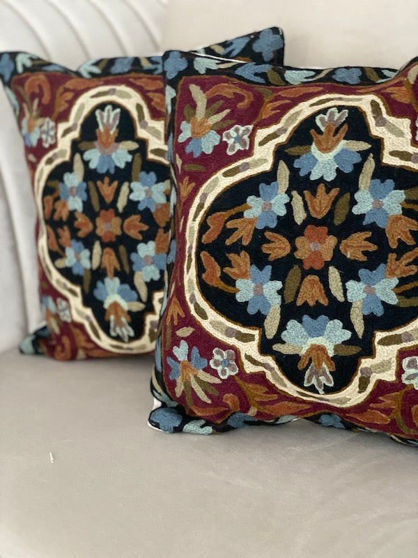 Afia Crewel Embroidery Cushion Cover